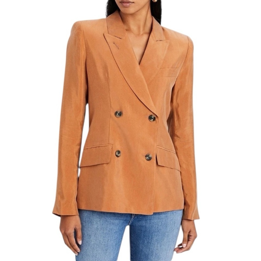 Smythe - NWOT Double Breasted Tuck-In Blazer Camel Sz 6